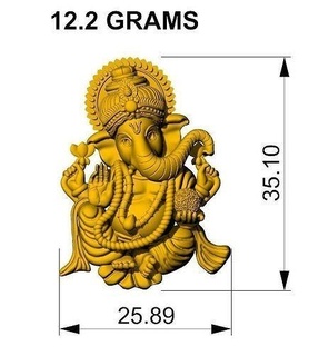 Vinayagar hängend 3d Ganesha Hindu indisch Herr stl Elefant Schmuck Anhänger 3d print model - Mito3D