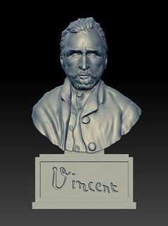 vincent van gogh sculpture statue netherlands dutch portrait post impressionism art sculptures 3d print model - Mito3D