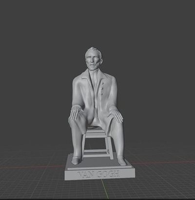 vincent van gogh statue van gogh peintre néerlandais salvadordali fridakahlo pablo picasso art sculptures 3d print model - Mito3D