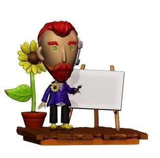 vincent van gogh toy caricature statue art painter canvas easel games toys 3d print model - Mito3D