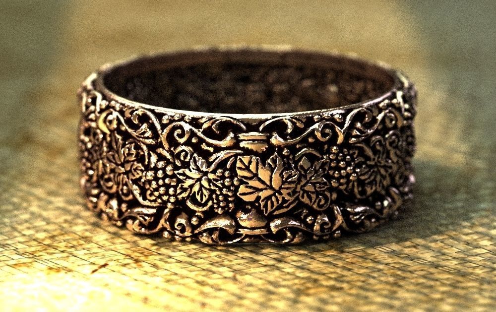 vinha do tempo jóias anel videira em metáfora de prata o personagem anéis antiguidade 3D print model - Mito3D