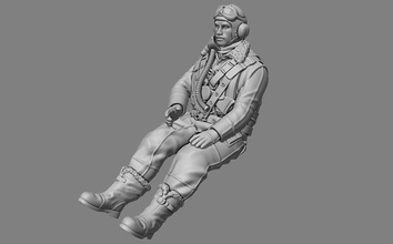 nostaljik raf havacı pilot sert ateş kasırga retro heykel uçak sanat heykeller 3d print model - Mito3D