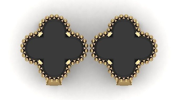 ancien alhambra boucles d'oreilles partir bijoux or anneaux diamant imprimable bague mariage bijou cleef engagement mode bracelets 3dring arpels argent Armani 3d print model - Mito3D