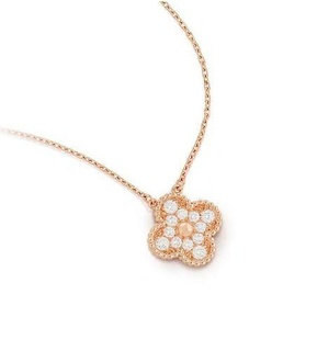 Jahrgang Alhambra Anhänger Diamant Gold Schmuck van Cleef Arpels Luxus zeitlos Sammlung Mode druckbar 16mm Kette Halskette elegant 3d print model - Mito3D
