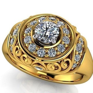 vintage antique style crafted details halo ladies ring vintagerings europeanrings craftrings art old retro jewelry gold precious luxury platinum engagementring diamondring diaring womenjewelry classicrings classic rings 3d print model - Mito3D