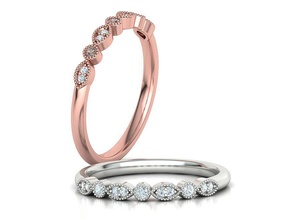 vintage diamante Casamento anel marquesa joalheria banda Combine milgrain clássico conjunto safira 3d print model - Mito3D