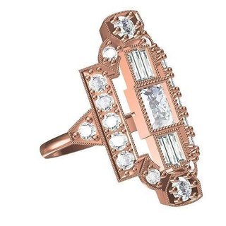 Vintage Fidanzamento squillare gioielleria oro stampabile diamante nozze argento anelli 3d cad design personalizzare moda bellezza 3d print model - Mito3D