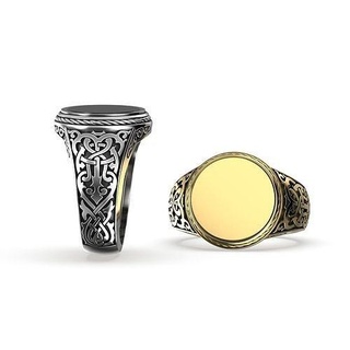 vintage engraved monogram signet ring mr 19 jewelry art antique ornament gold silver old engrav stylish jent male engraving monograms gothic celtic style rings 3d print model - Mito3D