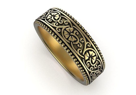 Clásico filigrana eternidad banda imprimible turco anillo plata Kuwait mujer joyería joya oro anillos fusión compromiso libra esterlina 3d print model - Mito3D