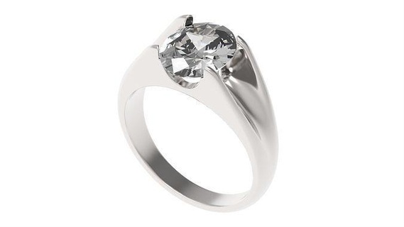Jahrgang Gold Amethyst Solitär Ring Größe Juwel brillant druckbar Silber Engagement Schmuck Diamant Mode Ringe 3d print model - Mito3D