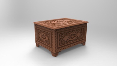 vintage hand carved chest model house handmade handcarved handcarvedchest vintagechest decorativechest ornamentchest classicchest accessories 3d print model - Mito3D