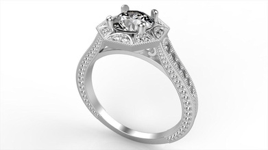 vintage inspirado anel de noivado jóias o engajamento gem ouro anéis 3d print model - Mito3D