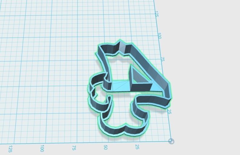 clásico número 4 galleta cortador arcilla fondant pasatiempo bricolaje diy mano herramientas 3D print model - Mito3D
