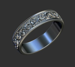 vintage ornamento eternidade jóias anel de idade simples assim printable a banda anéis 3d print model - Mito3D