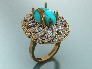 vintage anel jóia lindo mulheres dourado flora peludo spa proteção clássico casamento luxo noivado choque tênis moda flor turco joalheria argolas 3d print model - Mito3D