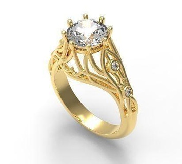 Jahrgang Ring 65mm Diamant Schmuck Platin wertvoll Luxus leuchtenden Gold druckbar Engagement Ringe Juwel brillant 3d print model - Mito3D