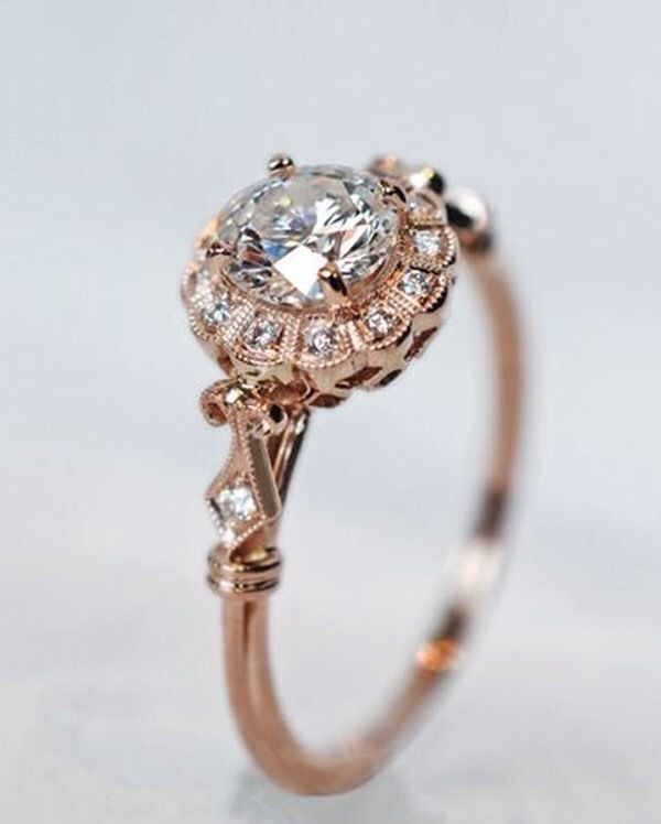 vintage ring-Karat-Stein jahrgang gold Antike Stil bedruckbar ist alt ring Schmuck Ringe 3D print model - Mito3D