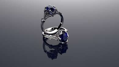 vintage bague saphir diamant anneaux bijoux or le d'argent en anneau de mode blanc la livre sterling l'engagement platine gem brillant ruby les 3d print model - Mito3D