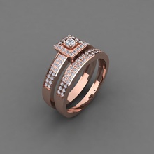 Jahrgang einstellen Ring 01 Juwel Engagement Hochzeit Schmuck Diamant Silber Gold engagem Mode Sterling Weiß brillant Anhänger Halskette Schönheit Ringe 3d print model - Mito3D