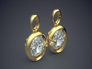 vintage einfache, minimalistische Ohrringe Diamanten Schmuck Juwel Ohrring diamond genial cad gem Platin bedruckbar ist Silber gold detail design 3d print model - Mito3D