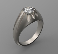 vintage anello solitario diamante solitaire di fidanzamento matrimonio lusso gioielli gemma preziosi stampabile brillante moda oro anelli 3d print model - Mito3D