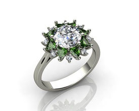 vintage solitaire Hochzeit Verlobung halo ring Schmuck gold diamond Diamant-ring engagement Silber cad weiß Ringe 3d print model - Mito3D