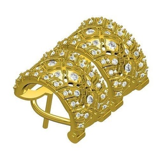 Jahrgang Stil Omega Diamant Ohrring Design Schmuck Gold druckbar Silber Platin 3d cad Sith anpassen Zucht Mode Ohrringe 3d print model - Mito3D