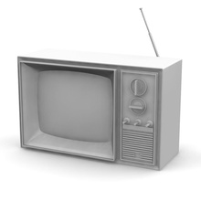 nostaljik televizyon tv 1970s katot tüp ekran ev dekor 3d print model - Mito3D