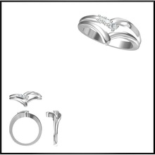 jcd format ancien calcul bague anneaux cire dossiers bijoux diamant rose or mariage unique engagement 3d print model - Mito3D