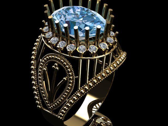 vintage wedding ring jewelry fashion 3dmodel asian indian pakistani gold diamond printable engagement jewellery cad sterling vintag silver rings 3D print model - Mito3D