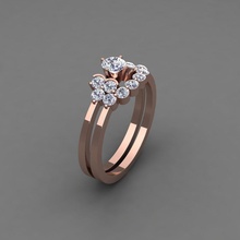clásico boda conjunto anillo 01 joya compromiso joyería diamante plata oro enganchar moda libra esterlina blanco brillante colgante pendiente collar belleza anillos 3d print model - Mito3D