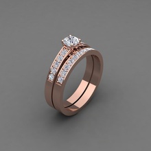 clásico boda conjunto anillo joya compromiso joyería diamante plata oro enganchar moda libra esterlina blanco brillante colgante pendiente collar belleza anillos 3d print model - Mito3D