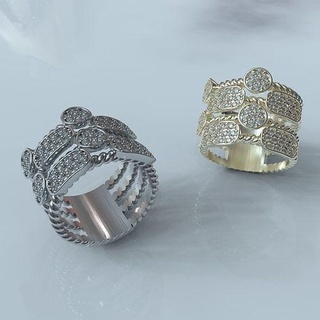 vintage mulheres diamante anel 3dm argolas joalheria ouro imprimível jóia Casamento noivado gema brilhante design real royldesign2018 prata Projeto 3dmmodel moda luxo 3d print model - Mito3D
