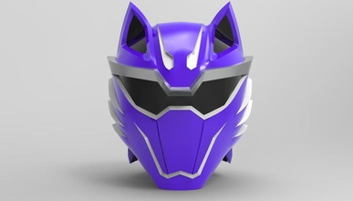 violet loup ranger jungle fureur 3d impression geki puissance rangers power rangers diy casque armure masque cosplay loisir 3d print model - Mito3D