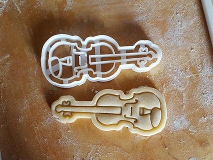 violin cookie cutter string cello viola bass double protonik cookies biscuit gingerbread baked bakery baking instrument musical orchestra musician sweet house kitchen dining 3d print model - Mito3D