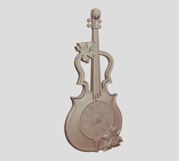 violín guitarra reloj música instrumento musical decoración audio dispositivo violonchelo violinista músico Violeta madera instrumentos cuerda clásico contrabajo orquesta cuarteto casa accesorios 3d print model - Mito3D