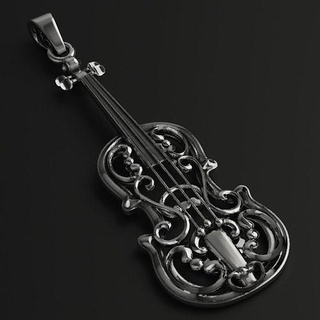 violín colgante pendiente joyería joya música accesorios musical diseño moda único elegante plata oro imprimible canalla colgantes 3d print model - Mito3D