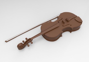 violin viola cello fiddle classic music instrument strings bow concert orchestra wood antique chords sound stradivari play vray model realistic hobby diy 3d print model - Mito3D