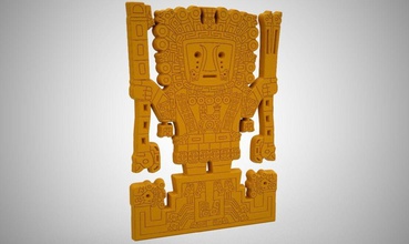 viracocha Kunst incas die traditionellen aztec Kultur Mexikanische alten tribal ornament ethnische Muster Dekoration symbol Geschichte native basrelief Skulptur Ton Erleichterung andere 3d print model - Mito3D