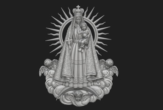 virgen la caridad del cobre kolye mary tanrı isa çocuk bakire hayır kurumu kutsal kitap kutsal aziz takı mücevher madalyon bas rahatlama sanat kilise heykeller 3d print model - Mito3D