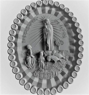 vierge Fatima art religion décoration conception illustration image bijoux fusion360 calligraphie arabe sculptures Dieu rond symbole bureau sculpture impression pendentifs 3d print model - Mito3D