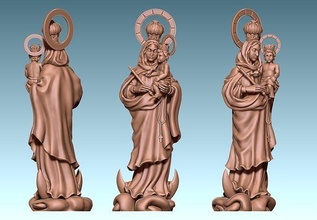 virgen luna - virgin moon cnc carving milling religious symbols jewerly wood stone ornate ancient decoration art traditional design deity religiou object symbol sculptures router 3d print model - Mito3D