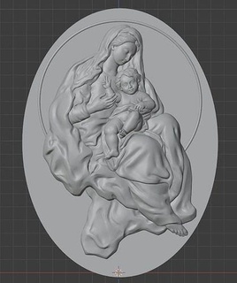 virgin baby jesus bas relief 3d cnc router printing mary saint christ godmother mother god art sculptures 3d print model - Mito3D