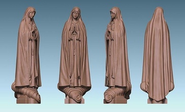 virgem Fatima Portugal cnc variante tradicional espiritualidade figura estátua clássico sagrado decoração joalheria fêmea pedra madeira metal moagem arte esculturas réplicas 3d print model - Mito3D