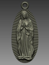 vierge of guadalupe attente bijoux 3d jewelry3d or argent pendentifs 3d print model - Mito3D
