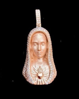 bakire Hanım kutsal kalp kolye geleneksel din sembol stil heykel dindar nesne takı Sanat Virgen pendiente Joyeria Corazon oro altın gümüş zbrush 3d print model - Mito3D