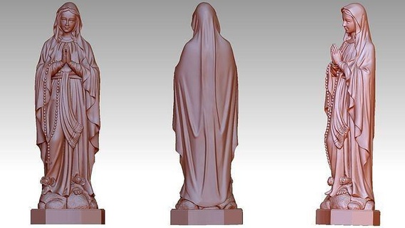 virgin mary mary virgin virgin mary catholic mother christian religious saint lourdes art sculptures  3d print model - Mito3D