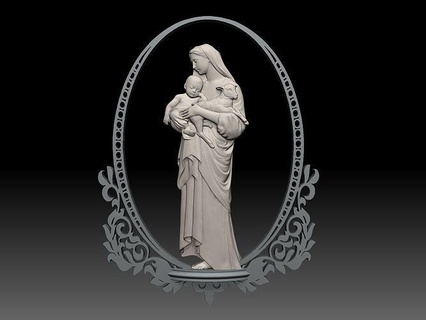 virgem Maria estátua 3d modelo escultura Igreja religião histórico Bíblia Cristo mãe maria zbrush cristandade cerâmica madona imprimível arte esculturas 3d print model - Mito3D