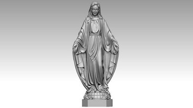virgem maria senhora of graça 3d impressão modelo piedosos religiou objeto mãe arte esculturas 3d print model - Mito3D