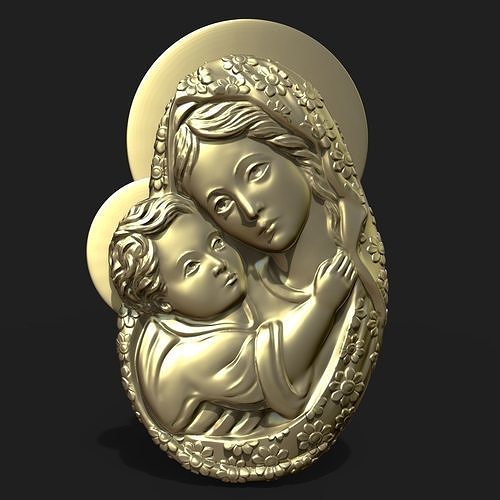 bakire Mary bebek isa 3d model cnc yönlendirici oyulmuş anne İsa jesu Tanrı aziz Maria heykel tanrıça Hıristiyan bas Rahatlama din Artcam Katolik oymacı öğütme Sanat heykeller 3D print model - Mito3D